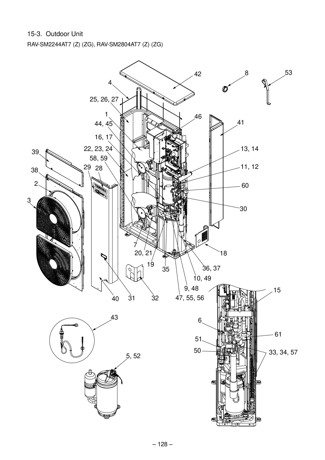 Toshiba RAV-SM2804AT7Z, RAV-SM2804AT8ZG-E, RAV-SM2244AT8ZG-E, RAV-SM2804AT8Z-E service manual 25, 26 22, 23 47, 55 33, 34, 128 