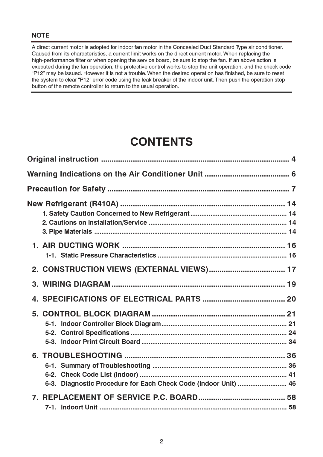 Toshiba RAV-SM1606BT-E, RAV-SM406BT-TR, RAV-SM1406BT-E, RAV-SM1606BT-TR, RAV-SM1406BT-TR, RAV-SM1106BT-E service manual Contents 