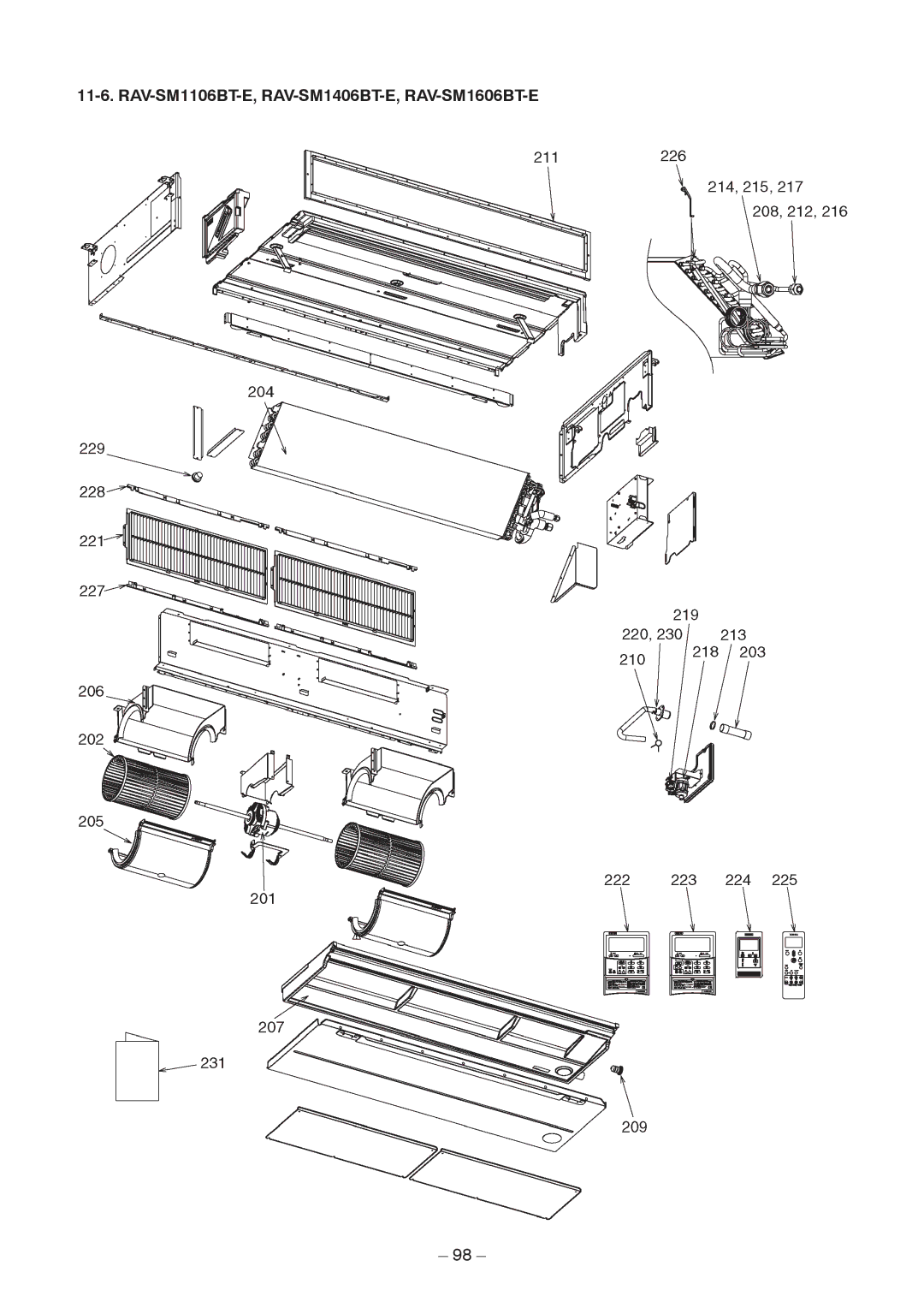 Toshiba RAV-SM806BT-TR, RAV-SM406BT-TR, RAV-SM1606BT-TR, RAV-SM1406BT-TR RAV-SM1106BT-E, RAV-SM1406BT-E, RAV-SM1606BT-E 