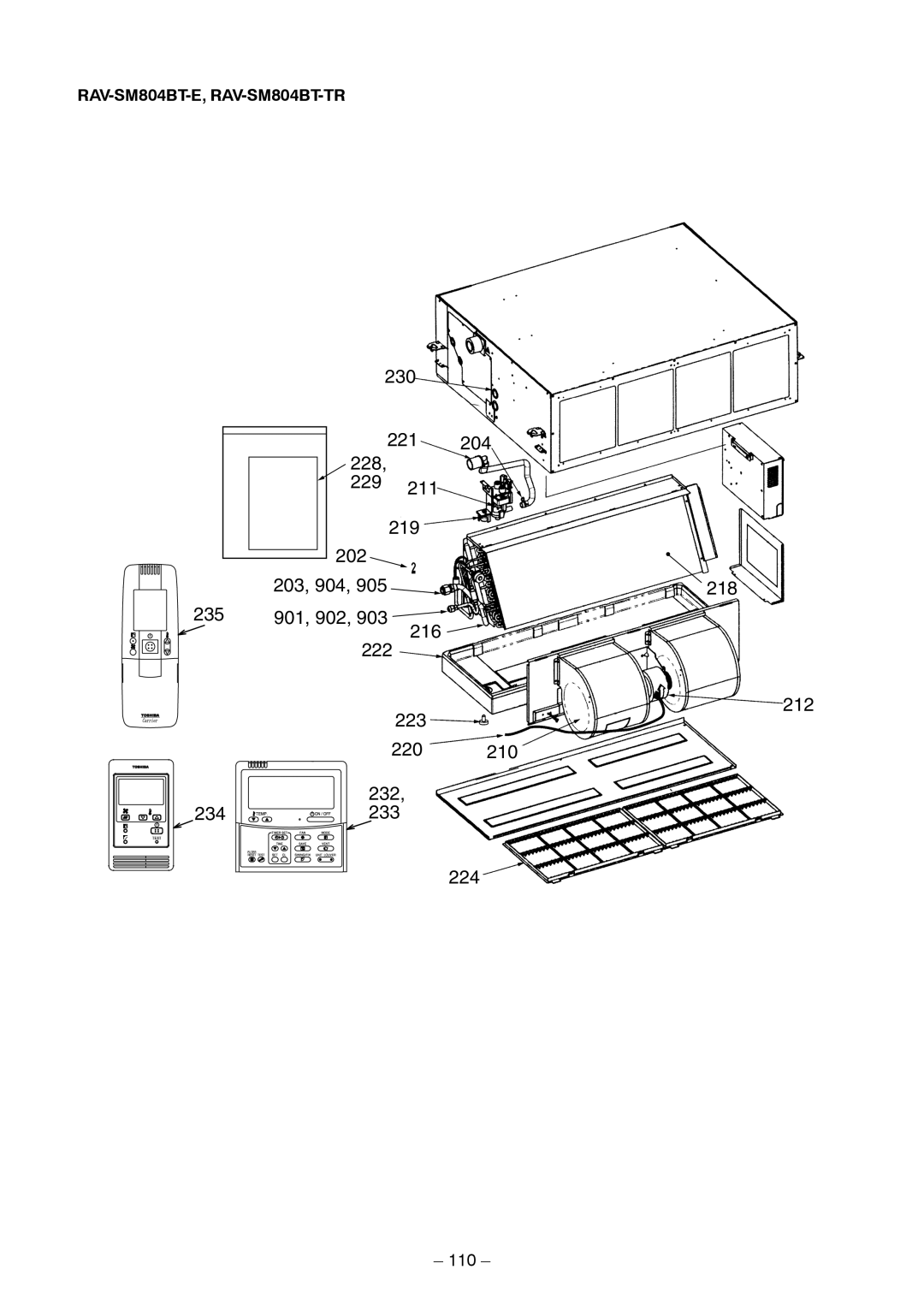 Toshiba RAV-SM564CT-E, RAV-SM454MUT-E, RAV-SM404MUT-TR, RAV-SM1404BT-E, RAV-SM1104BT-E, RAV-SM1404BT-TR, RAV-SM1104BT-TR 