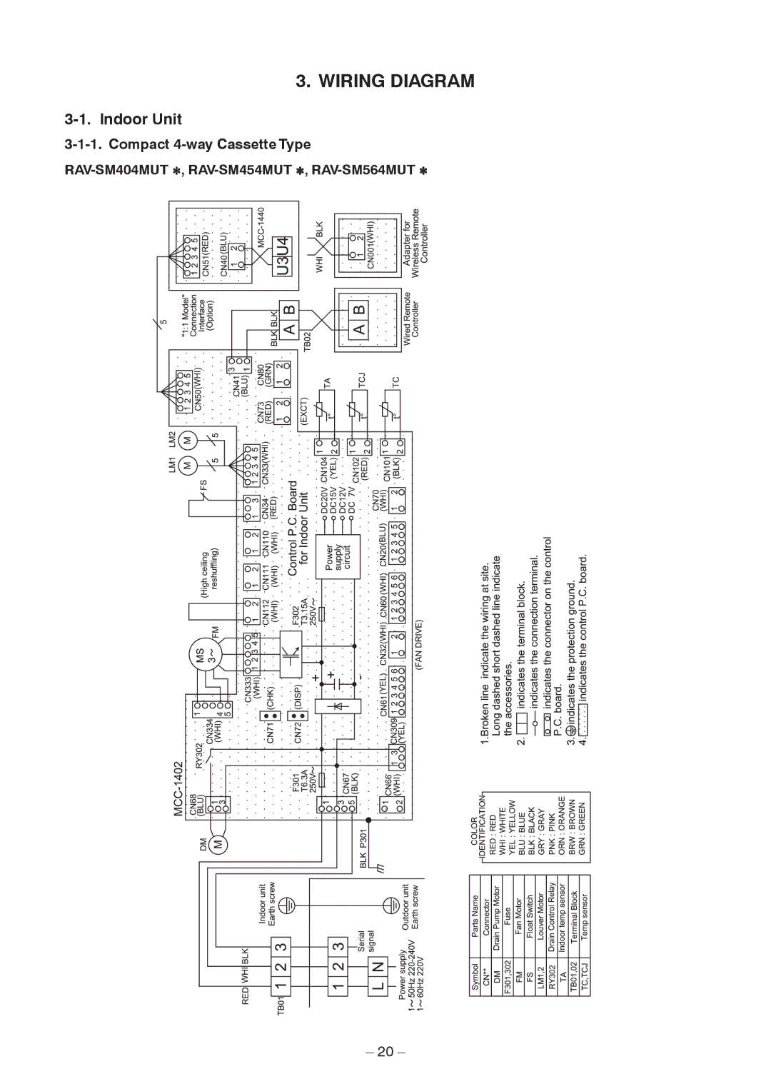 Toshiba RAV-SM804BT-E, RAV-SM454MUT-E, RAV-SM404MUT-TR, RAV-SM1404BT-E service manual Indoor Unit, Compact 4-way Cassette Type 