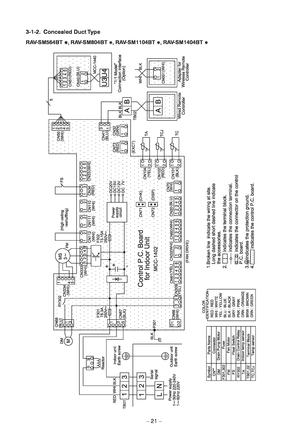 Toshiba RAV-SM804BT-TR, RAV-SM454MUT-E, RAV-SM404MUT-TR, RAV-SM1404BT-E, RAV-SM1104BT-E, RAV-SM804BT-E Concealed Duct Type, 21 