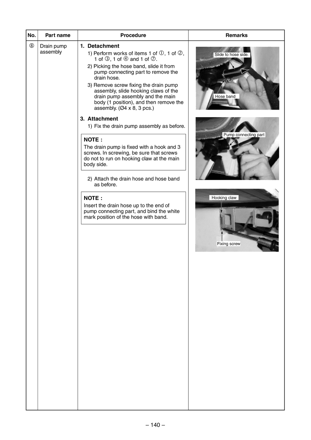 Toshiba RAV-SM560UT-E, RAV-SM800AT-E, RAV-SM800UT-E, RAV-SM560AT-E, RAV-SM560BT-E, RAV-SM800BT-E service manual 140, Detachment 