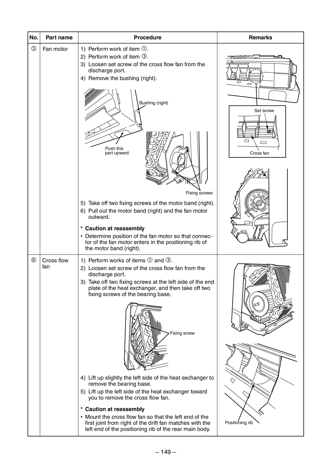 Toshiba RAV-SM800BT-E, RAV-SM800AT-E, RAV-SM800UT-E, RAV-SM560UT-E, RAV-SM560AT-E 149, No. Part name Procedure Remarks 