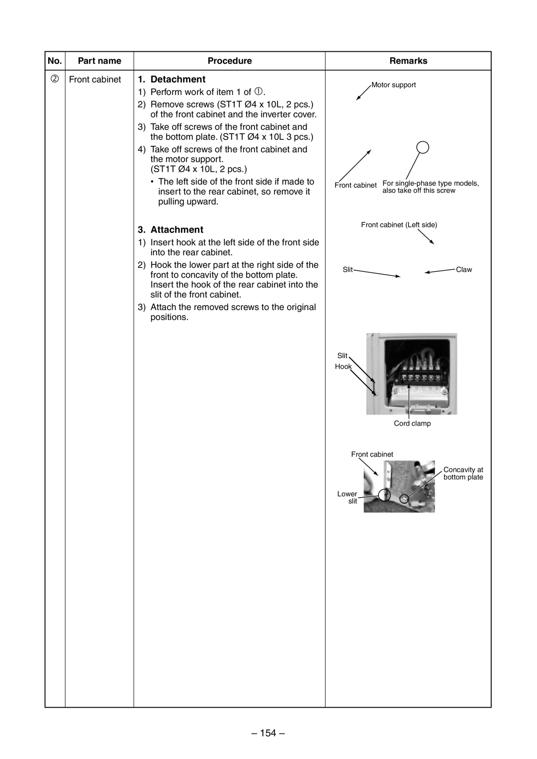 Toshiba RAV-SM560BT-E, RAV-SM800AT-E, RAV-SM800UT-E, RAV-SM560UT-E, RAV-SM560AT-E 154, Procedure Remarks, Part name 