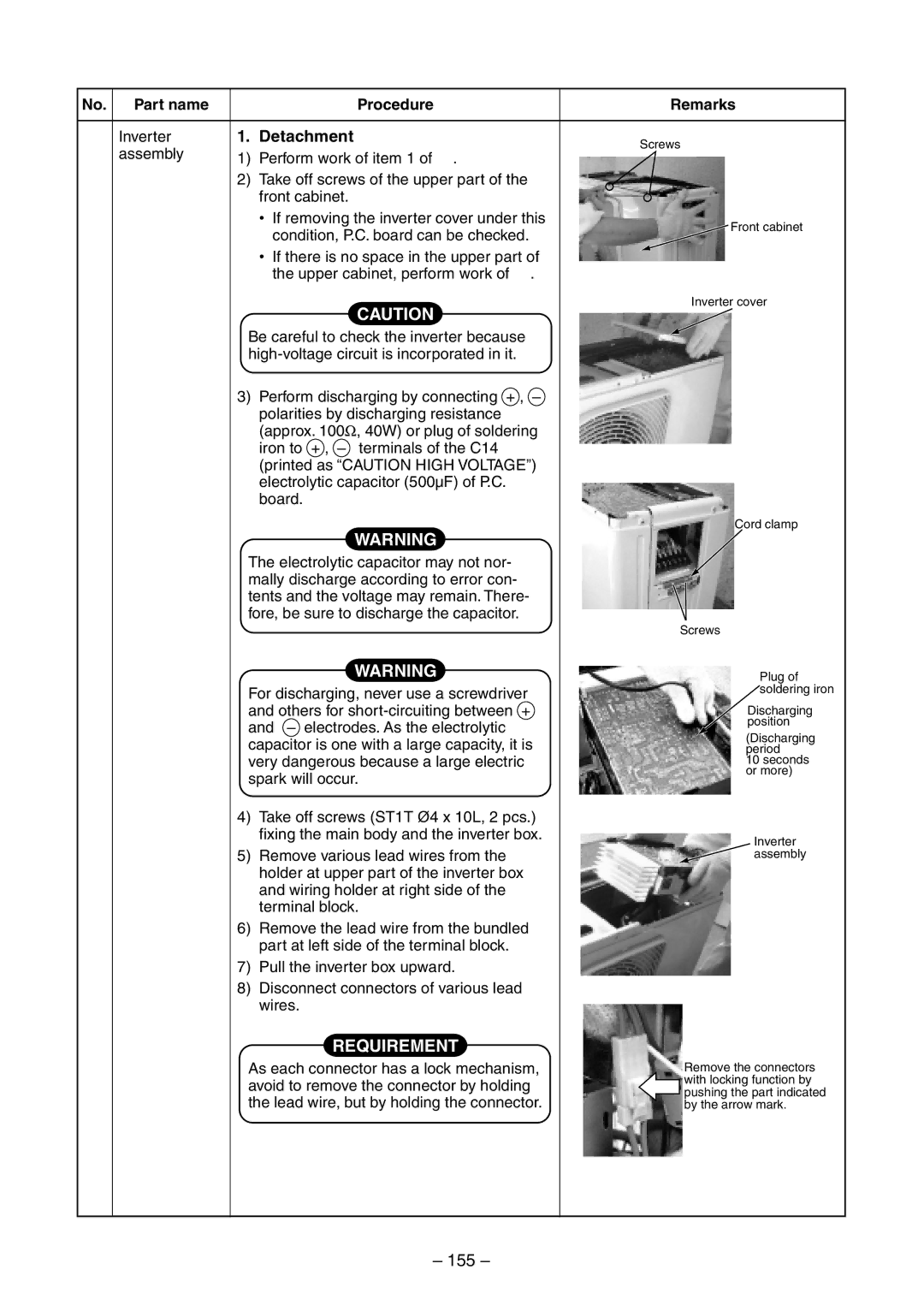 Toshiba RAV-SM800BT-E, RAV-SM800AT-E, RAV-SM800UT-E, RAV-SM560UT-E, RAV-SM560AT-E, RAV-SM560BT-E service manual Requirement, 155 