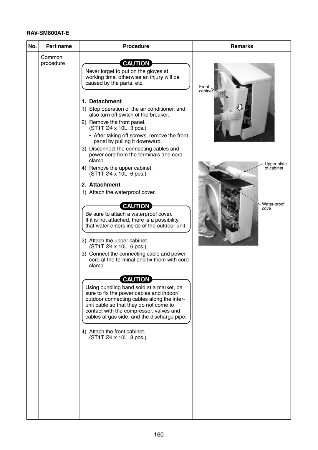 Toshiba RAV-SM560BT-E, RAV-SM800AT-E, RAV-SM800UT-E, RAV-SM560UT-E, RAV-SM560AT-E, RAV-SM800BT-E service manual 160 