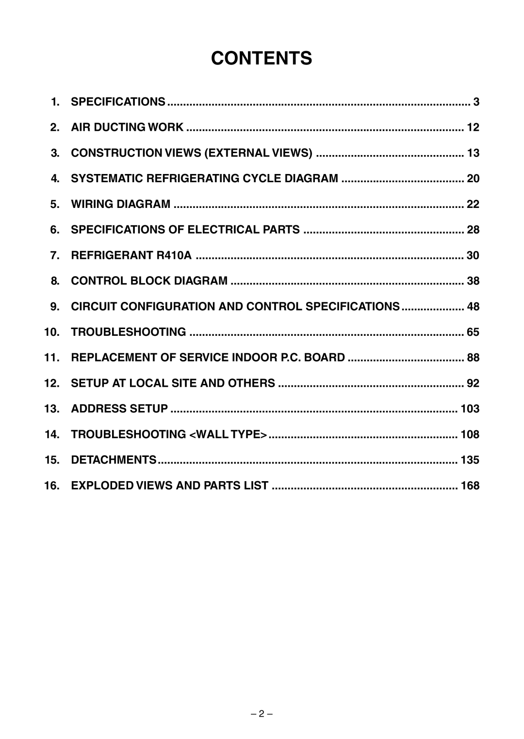 Toshiba RAV-SM560UT-E, RAV-SM800AT-E, RAV-SM800UT-E, RAV-SM560AT-E, RAV-SM560BT-E, RAV-SM800BT-E service manual Contents 