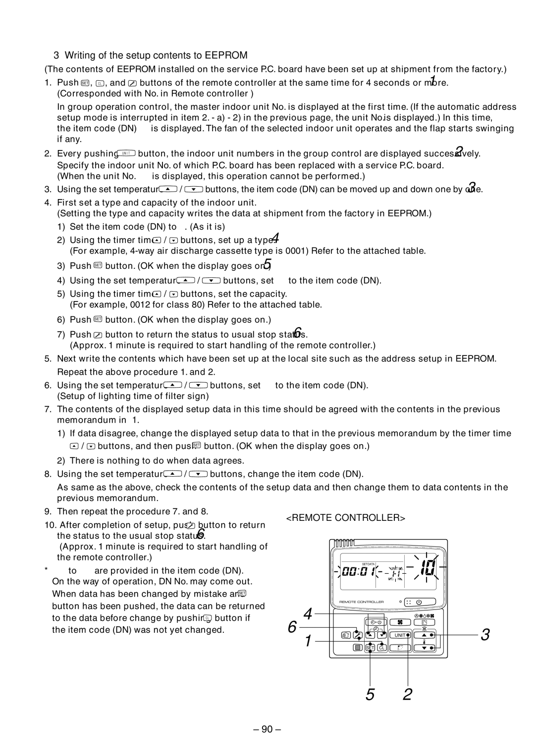 Toshiba RAV-SM800AT-E, RAV-SM800UT-E, RAV-SM560UT-E, RAV-SM560AT-E, RAV-SM560BT-E R3 Writing of the setup contents to Eeprom 