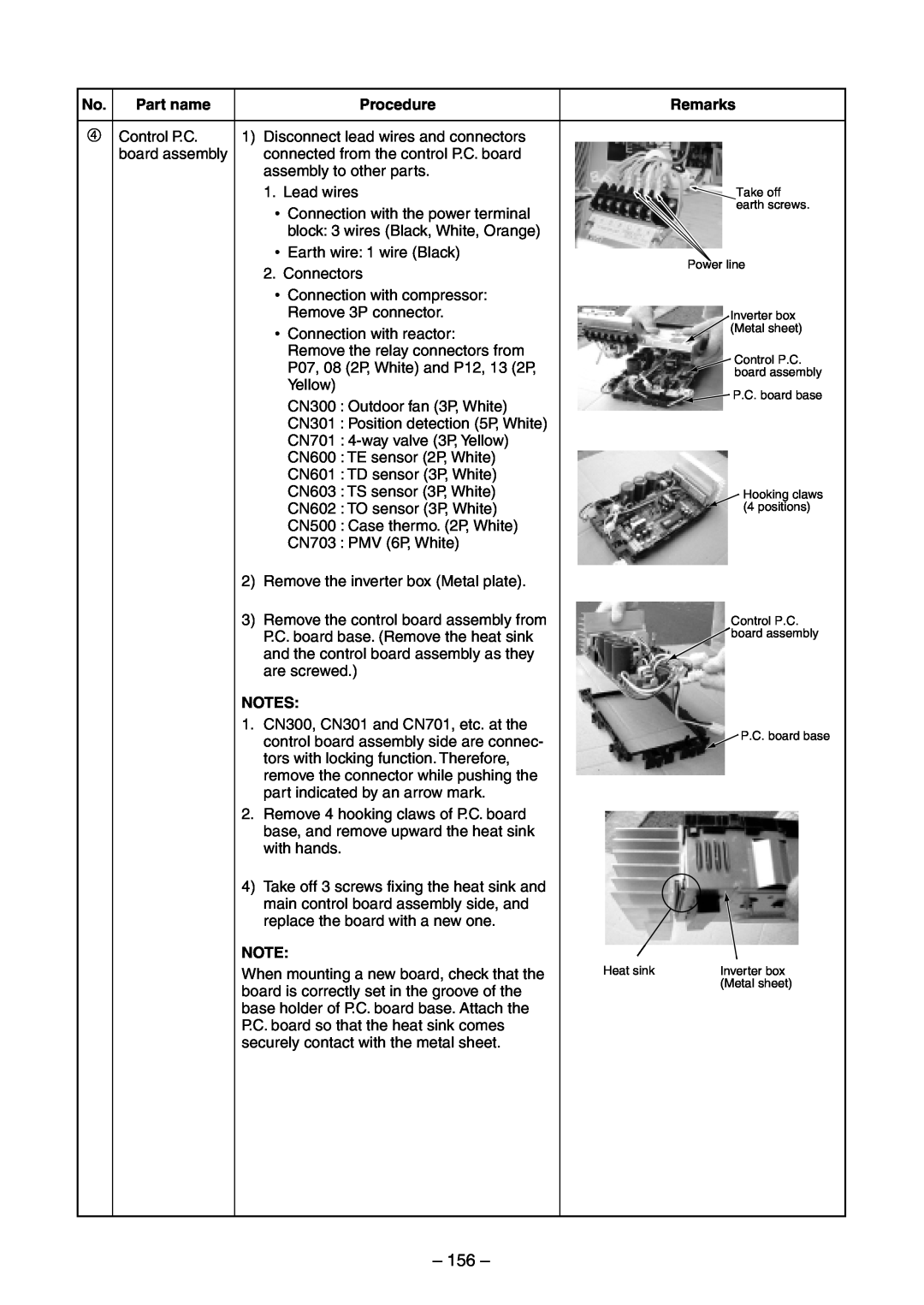 Toshiba RAV-SM800AT-E, RAV-SM800UT-E, RAV-SM560UT-E, RAV-SM560AT-E, RAV-SM560BT-E service manual 156, Procedure, Remarks, Notes 