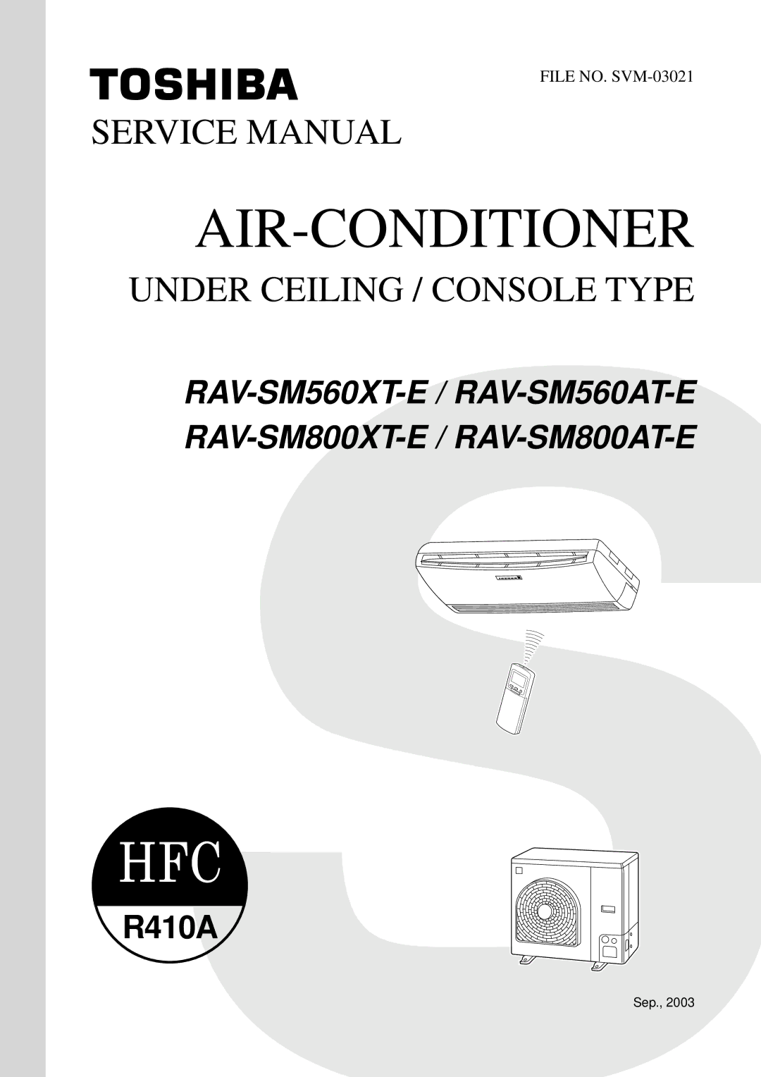 Toshiba RAV-SM560XT-E, RAV-SM800XT-E service manual Air-Conditioner 