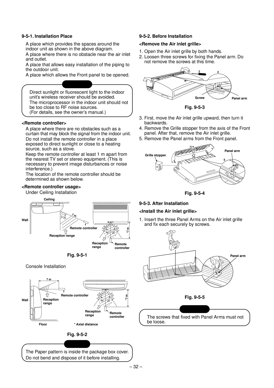 Toshiba RAV-SM800XT-E Installation Place, Remote controller usage, Before Installation Remove the Air inlet grille 