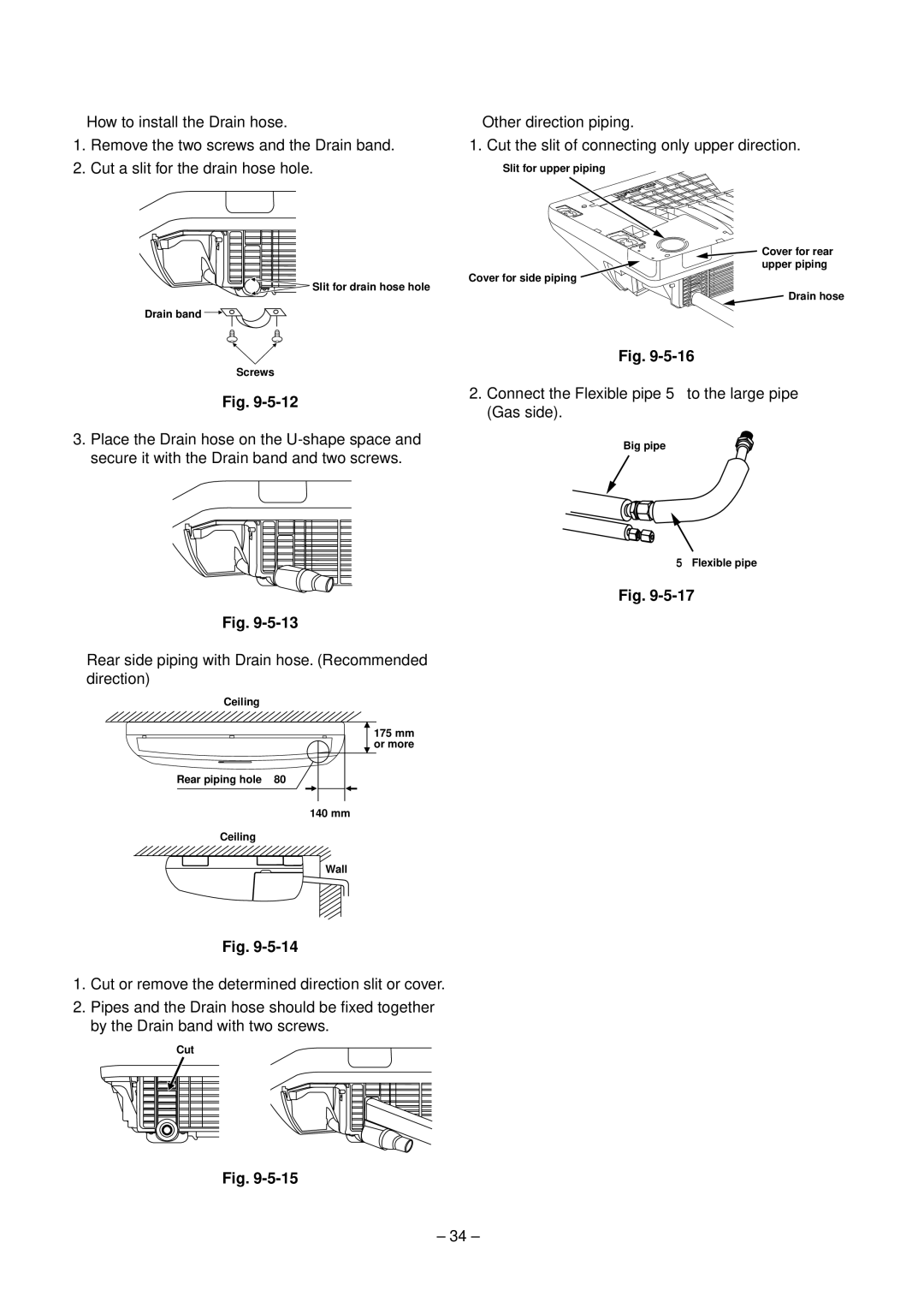 Toshiba RAV-SM800XT-E, RAV-SM560XT-E service manual Connect the Flexible pipe 5 to the large pipe Gas side 