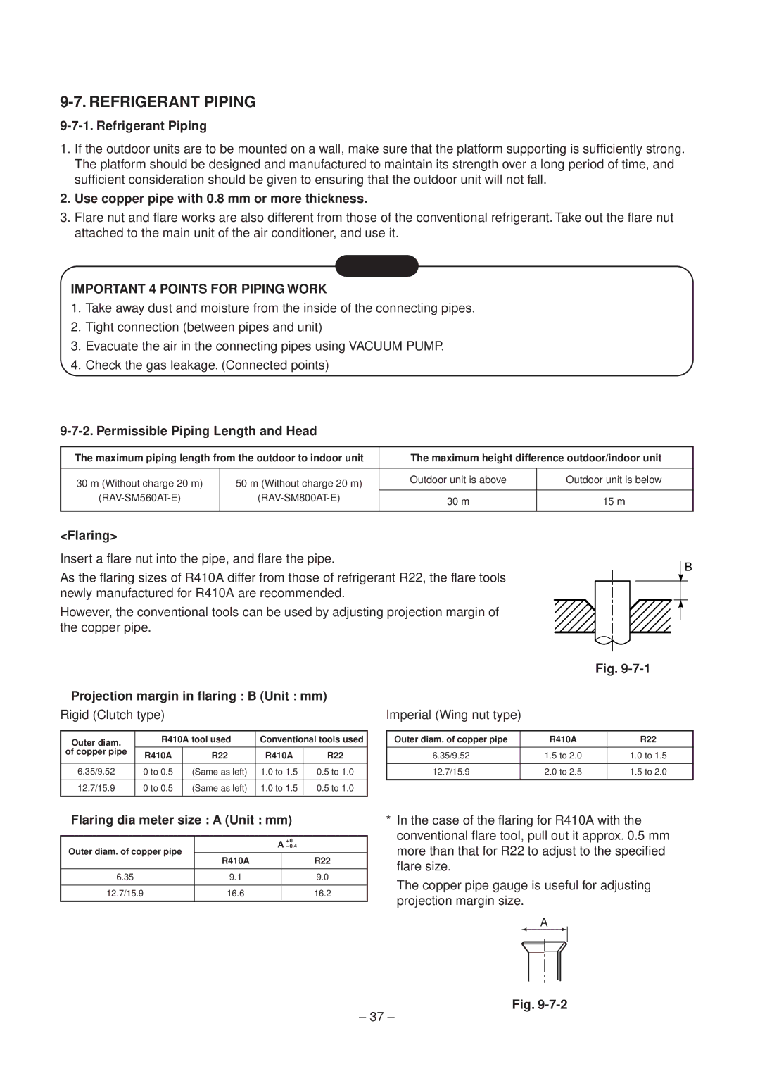 Toshiba RAV-SM560XT-E, RAV-SM800XT-E service manual Refrigerant Piping 