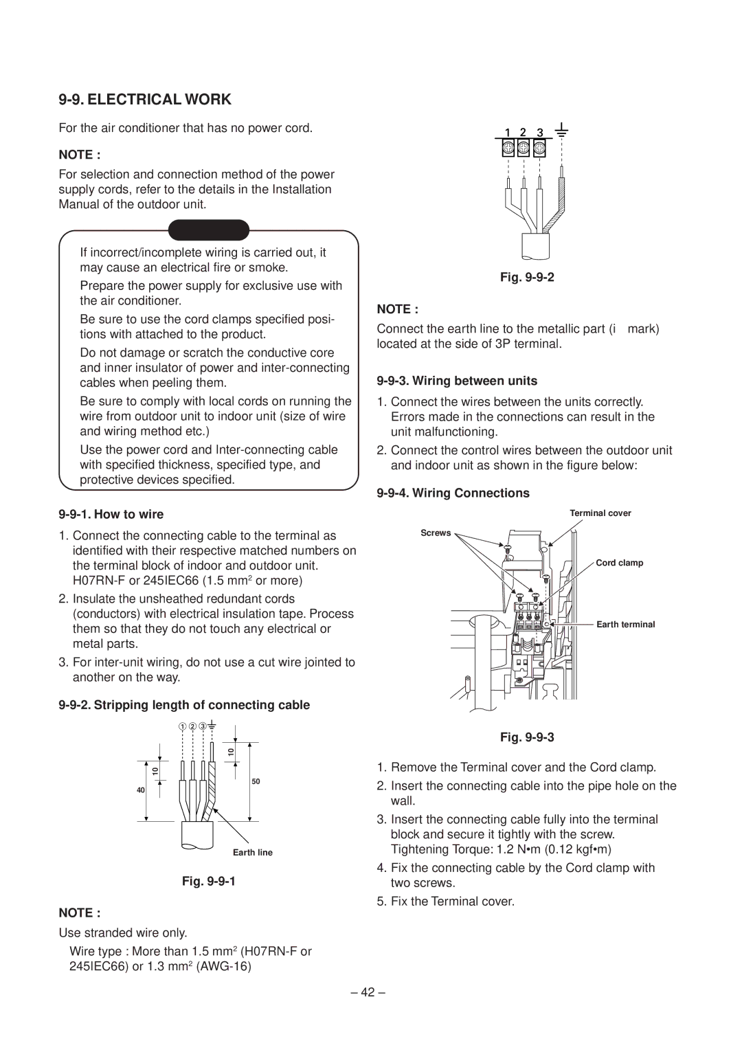 Toshiba RAV-SM800XT-E, RAV-SM560XT-E service manual Electrical Work 