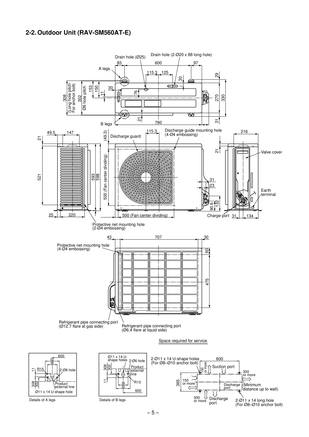 Toshiba RAV-SM560XT-E, RAV-SM800XT-E service manual Outdoor Unit RAV-SM560AT-E 