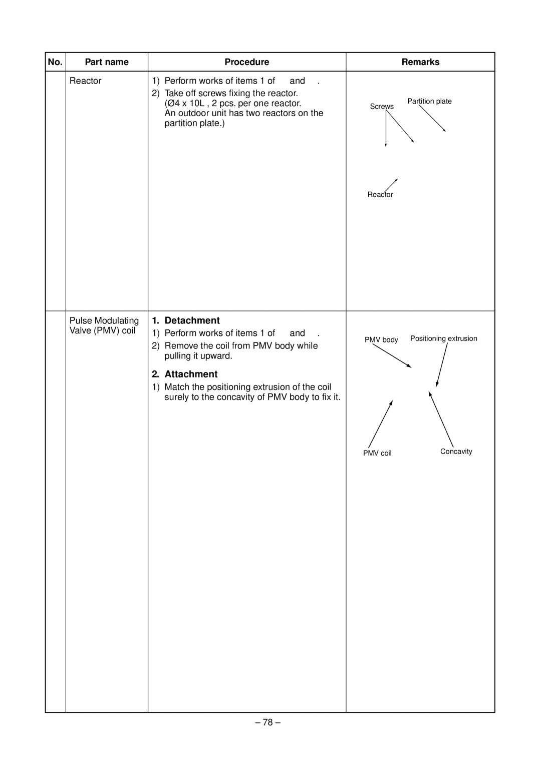 Toshiba RAV-SM800XT-E, RAV-SM560XT-E service manual Ø4 x 10L , 2 pcs. per one reactor 