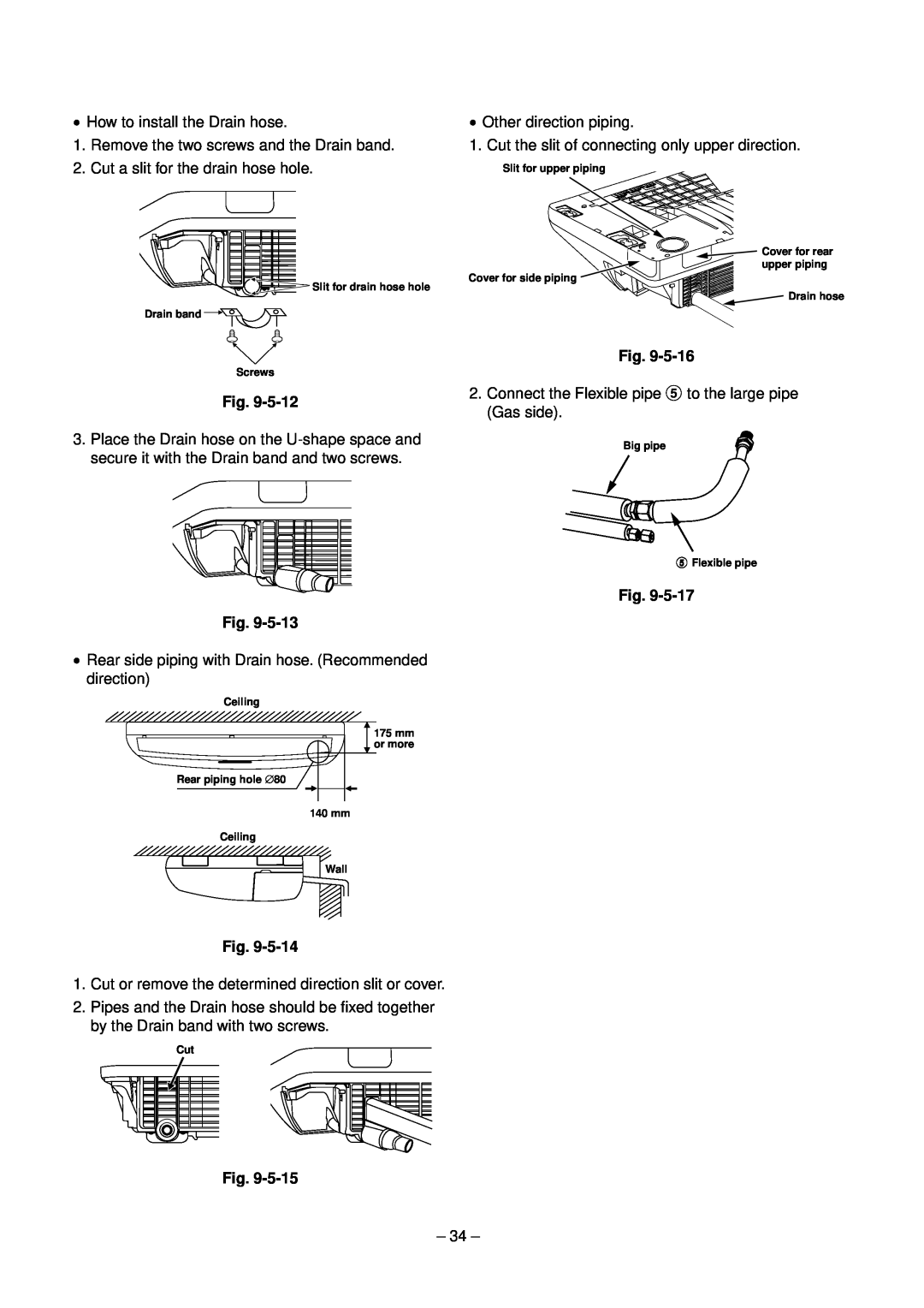 Toshiba RAV-SM800XT-E, RAV-SM560XT-E service manual How to install the Drain hose 