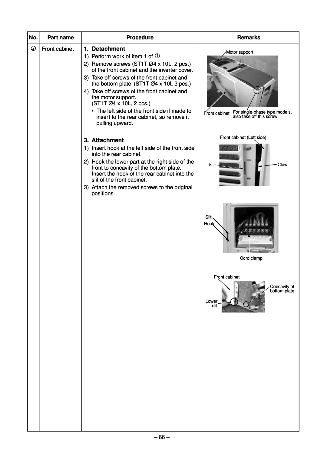 Toshiba RAV-SM800XT-E, RAV-SM560XT-E service manual Detachment, Attachment 