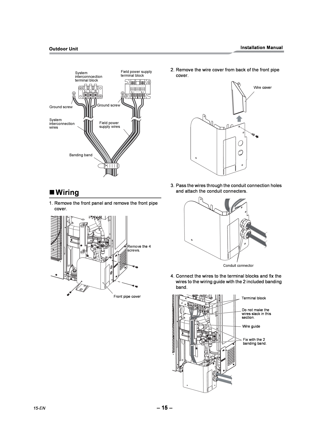 Toshiba RAV-SP240AT2-UL installation manual „Wiring 