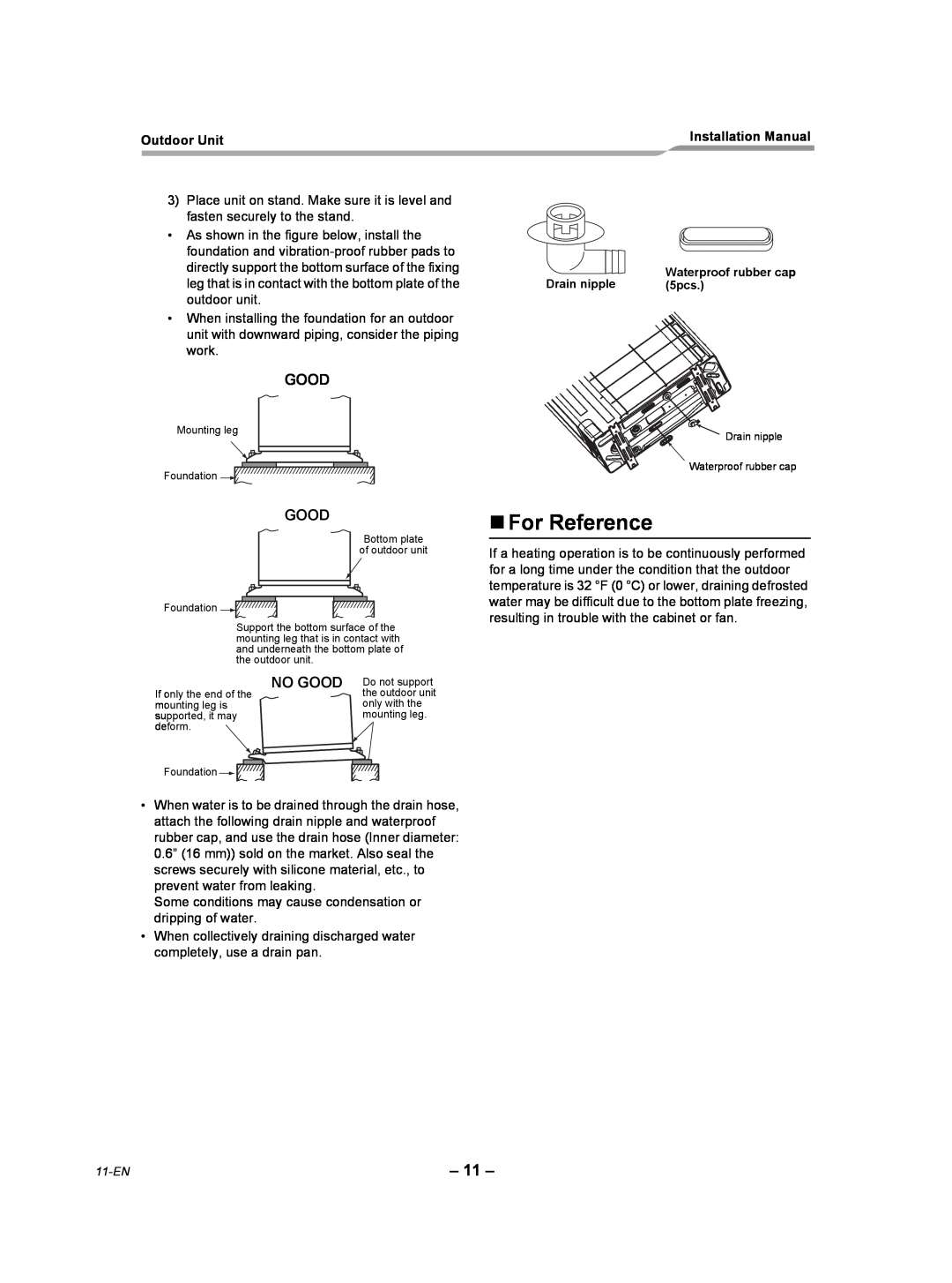 Toshiba RAV-SP360AT2-UL, RAV-SP300AT2-UL, RAV-SP420AT2-UL installation manual „For Reference, No Good 