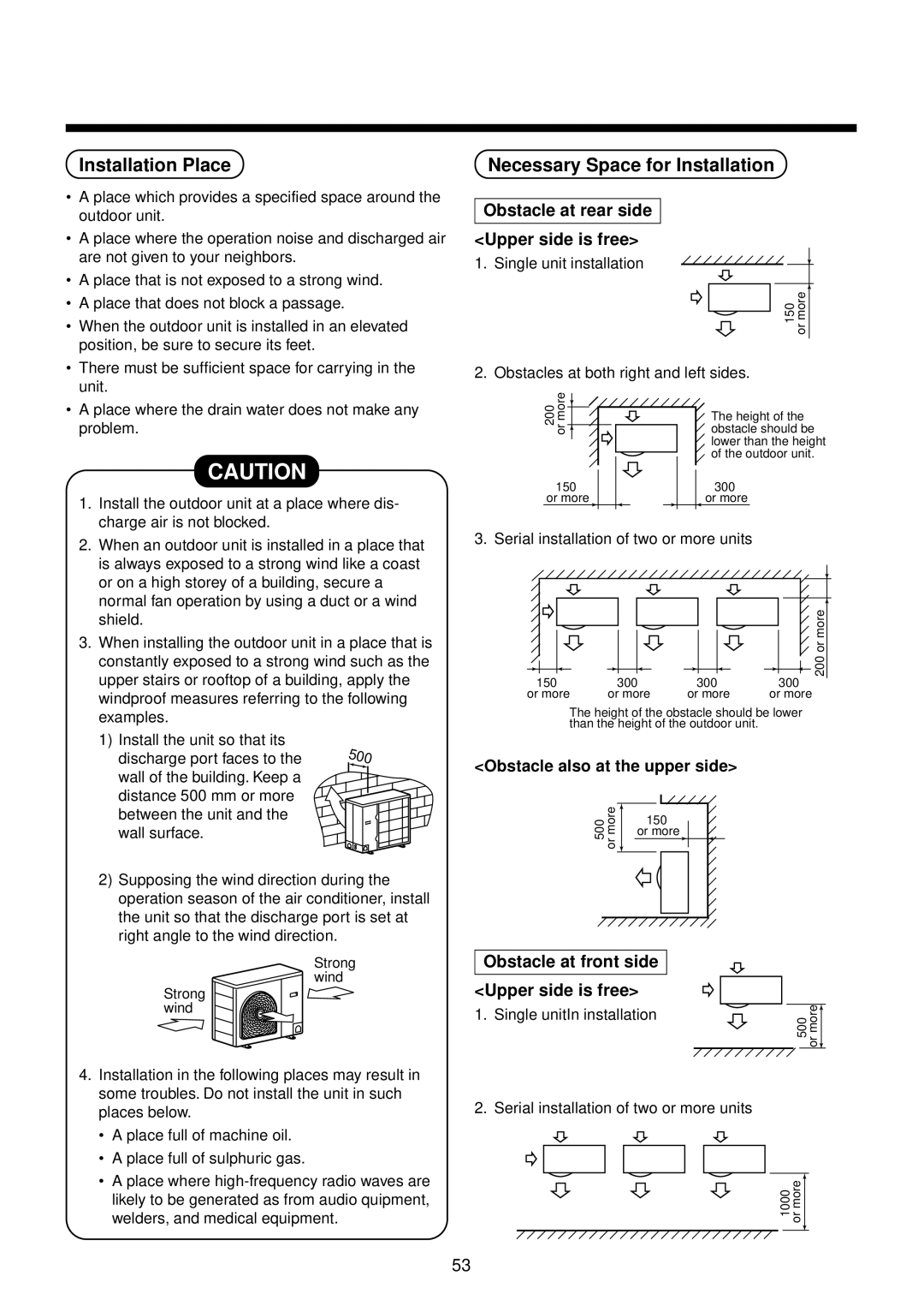 Toshiba RAV-SP1400UT-E, RAV-SP560AT-E, RAV-SP1100AT-E, RAV-SP800AT-E, RAV-SP1100UT-E service manual Single unitIn installation 