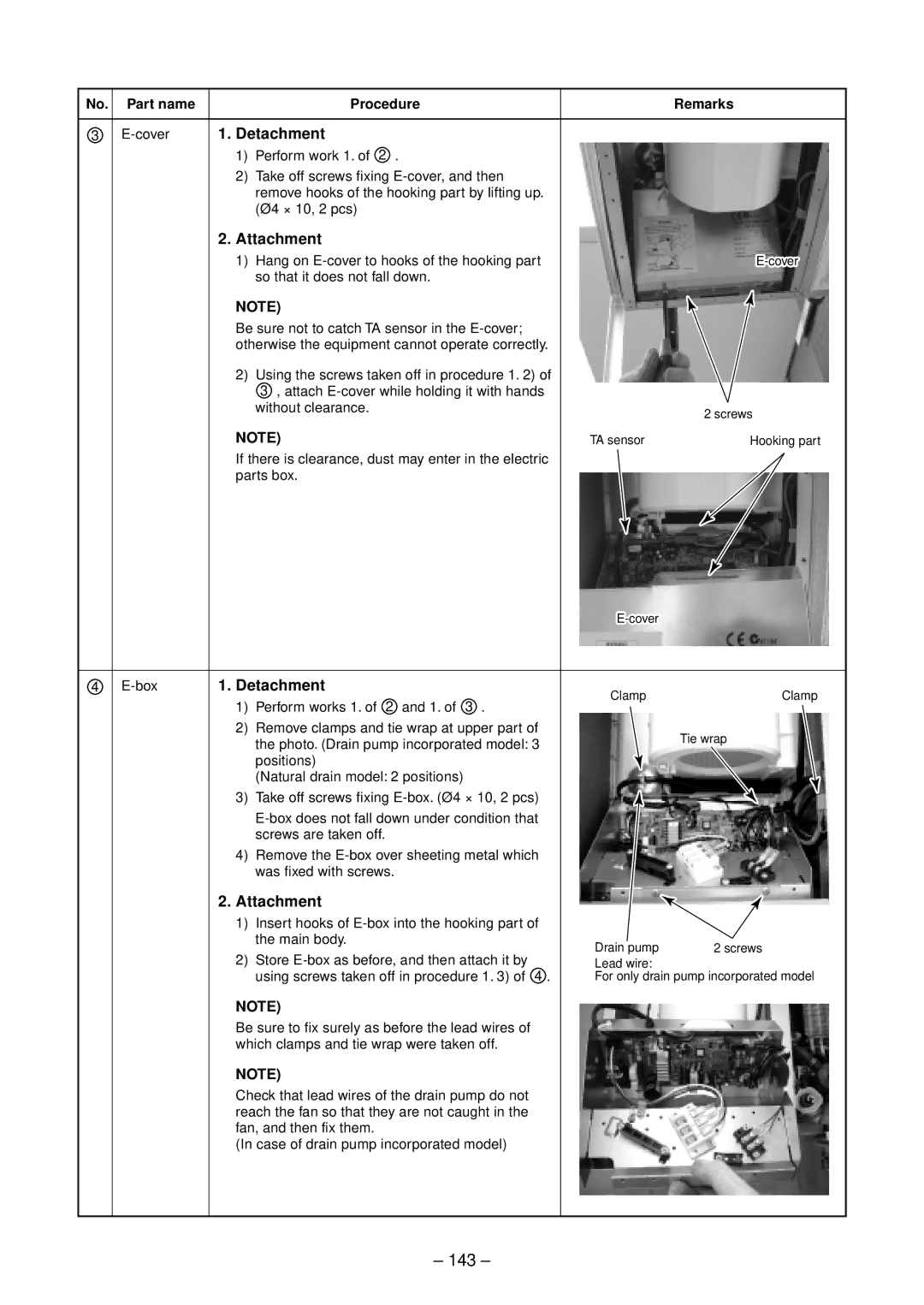 Toshiba RAV-SP564ATZ-E, RAV-SP804ATZG-E, RAV-SP804ATZ-E, RAV-SP804AT-E, RAV-SP564ATZG-E 143, No. Part name Procedure 