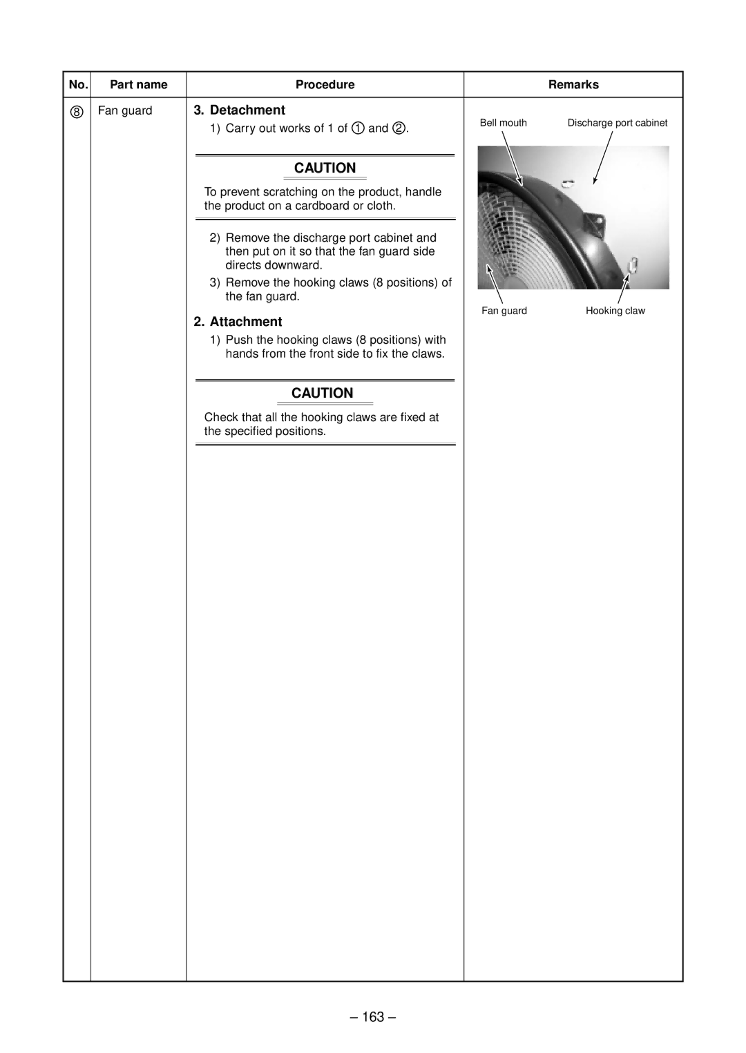 Toshiba RAV-SP404AT-E, RAV-SP804ATZG-E, RAV-SP804ATZ-E, RAV-SP804AT-E, RAV-SP564ATZ-E 163, No. Part name Procedure 