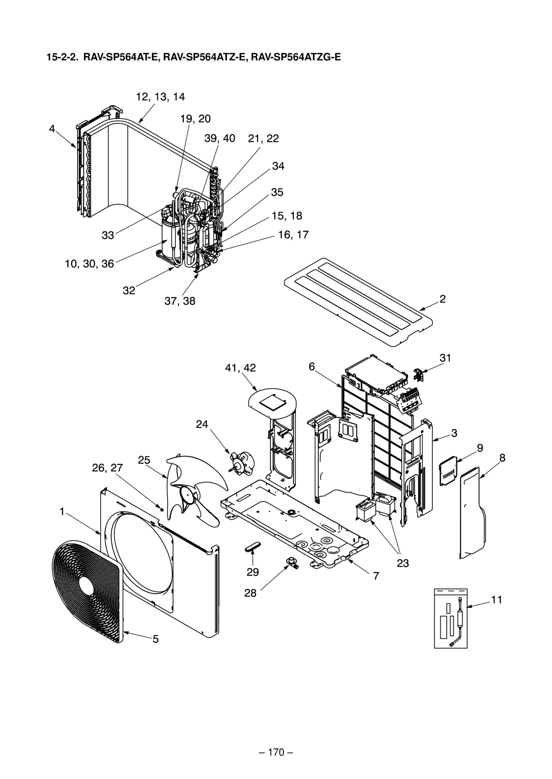 Toshiba RAV-SP804AT-E, RAV-SP804ATZG-E, RAV-SP804ATZ-E, RAV-SP564ATZ-E, RAV-SP564ATZG-E, RAV-SP454AT-E service manual 37,38, 170 