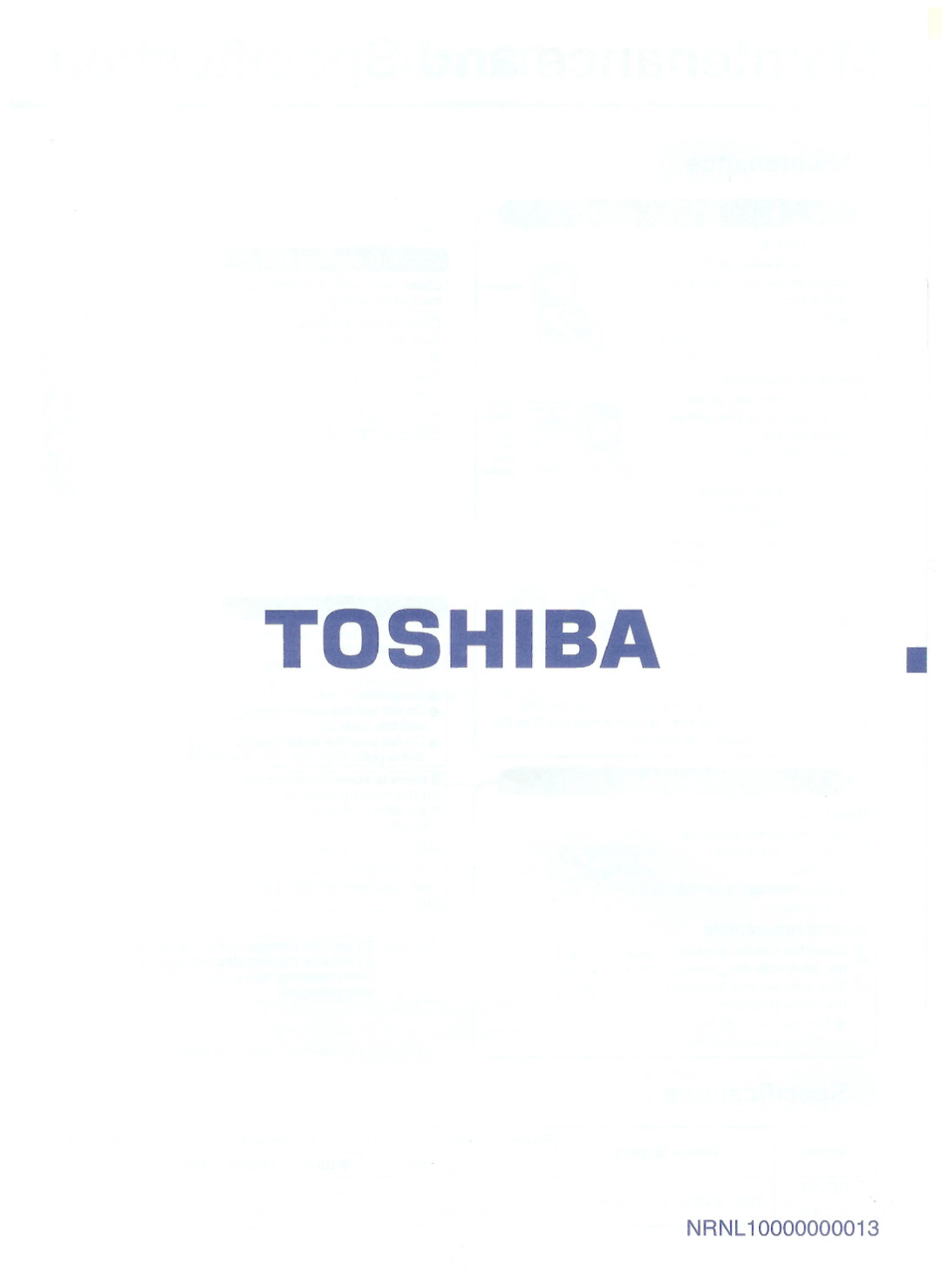 Toshiba RC-10NMF instruction manual Toshiba 