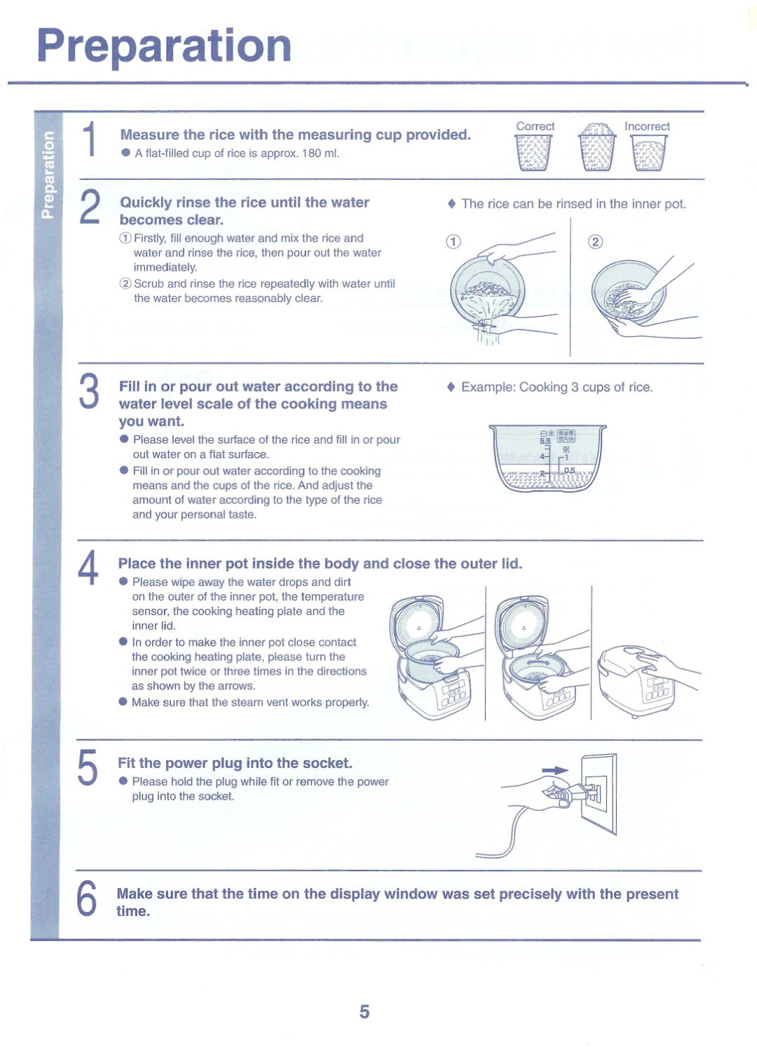 Toshiba RC-10NMF instruction manual Preparation 