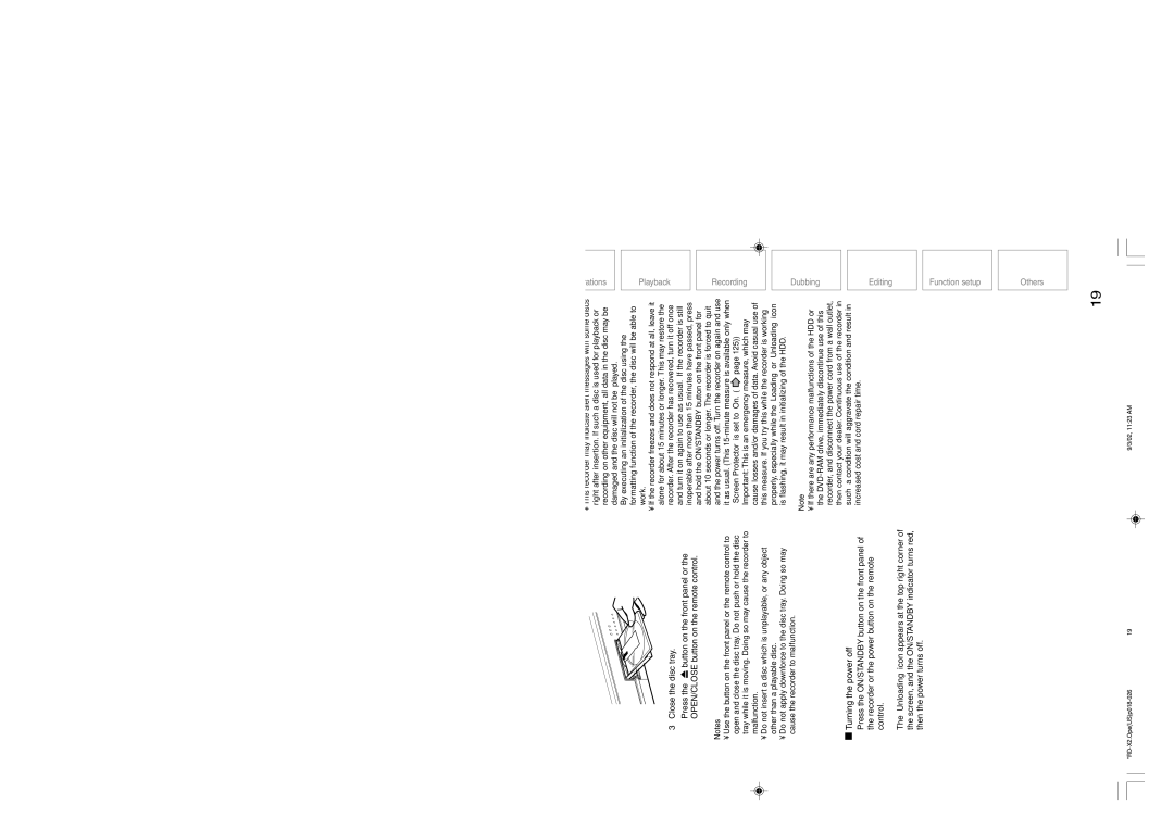 Toshiba RD-X2U owner manual Turning the power off, TYPE1/TYPE2 DVD-RAM disc with cartridge, Single sided, Double sided 