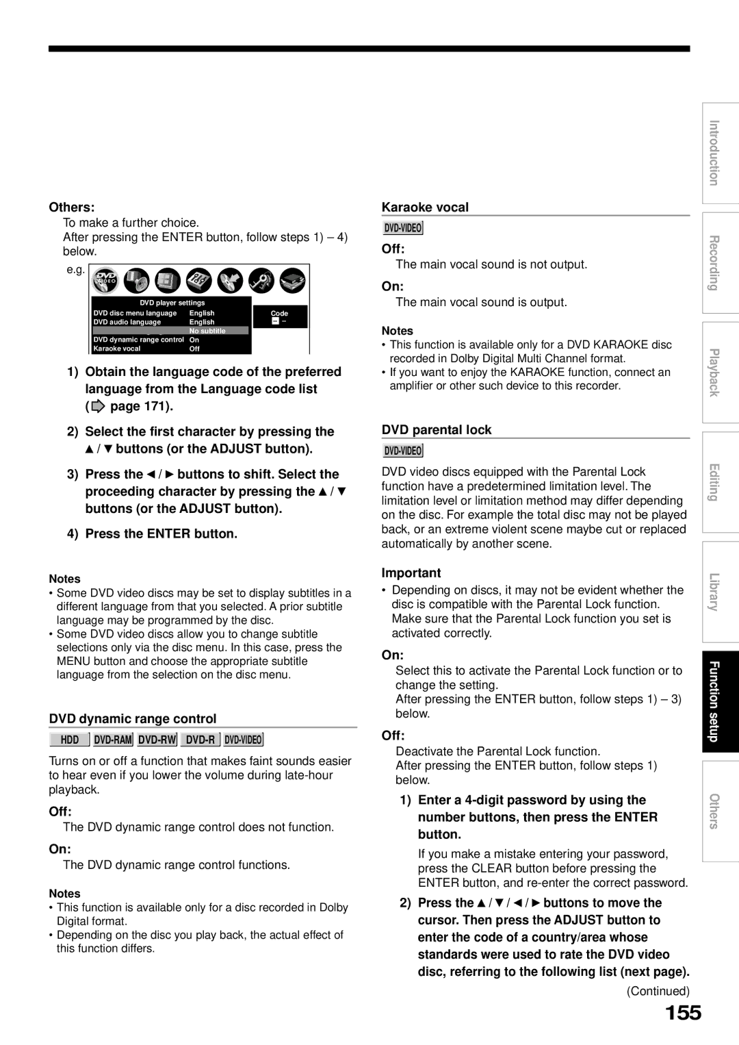 Toshiba RD-XS32SB owner manual 155 