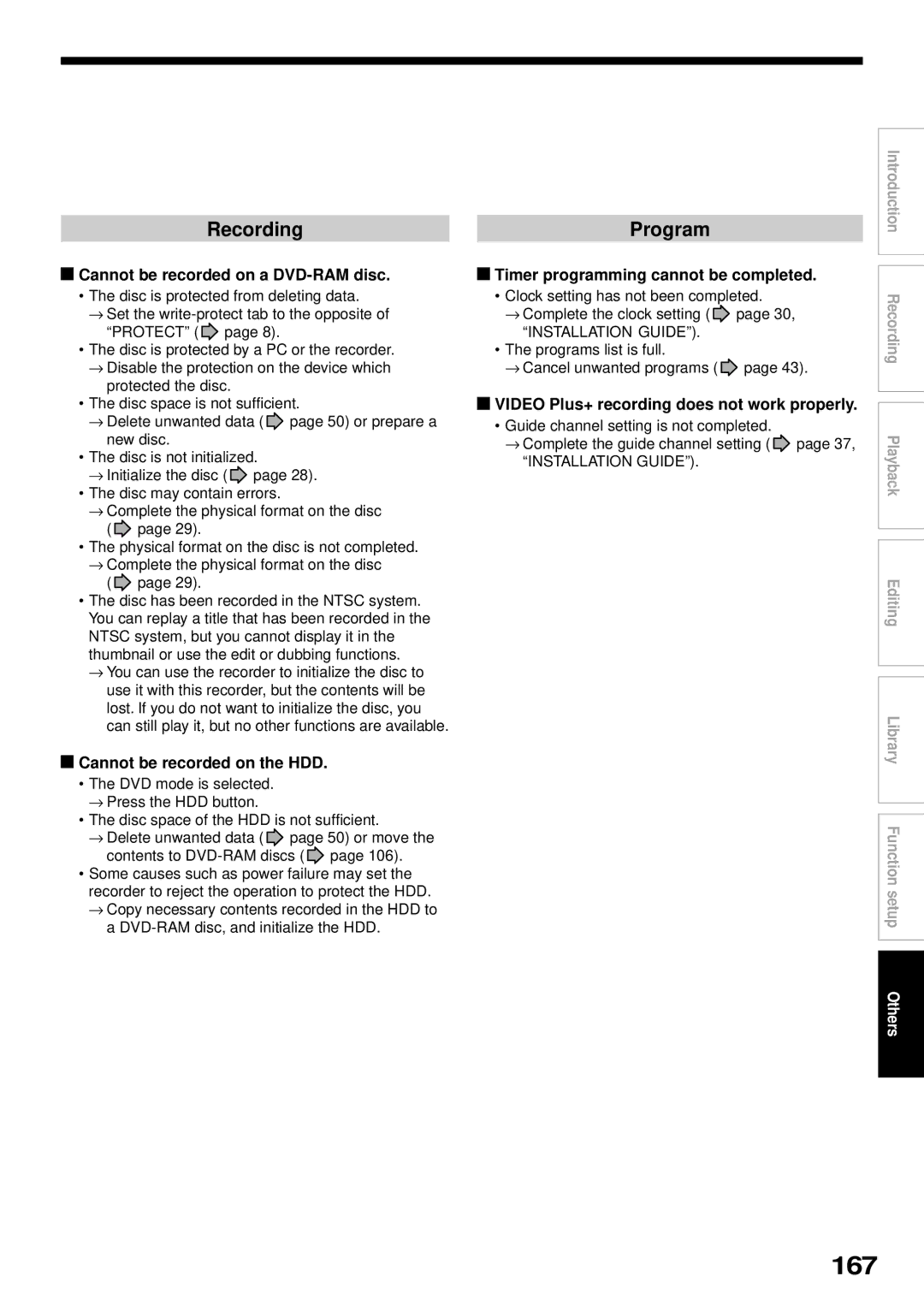 Toshiba RD-XS32SB owner manual 167, Recording Program 