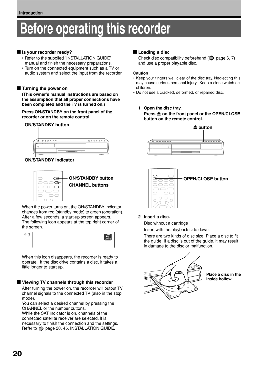 Toshiba RD-XS32SB owner manual Before operating this recorder 