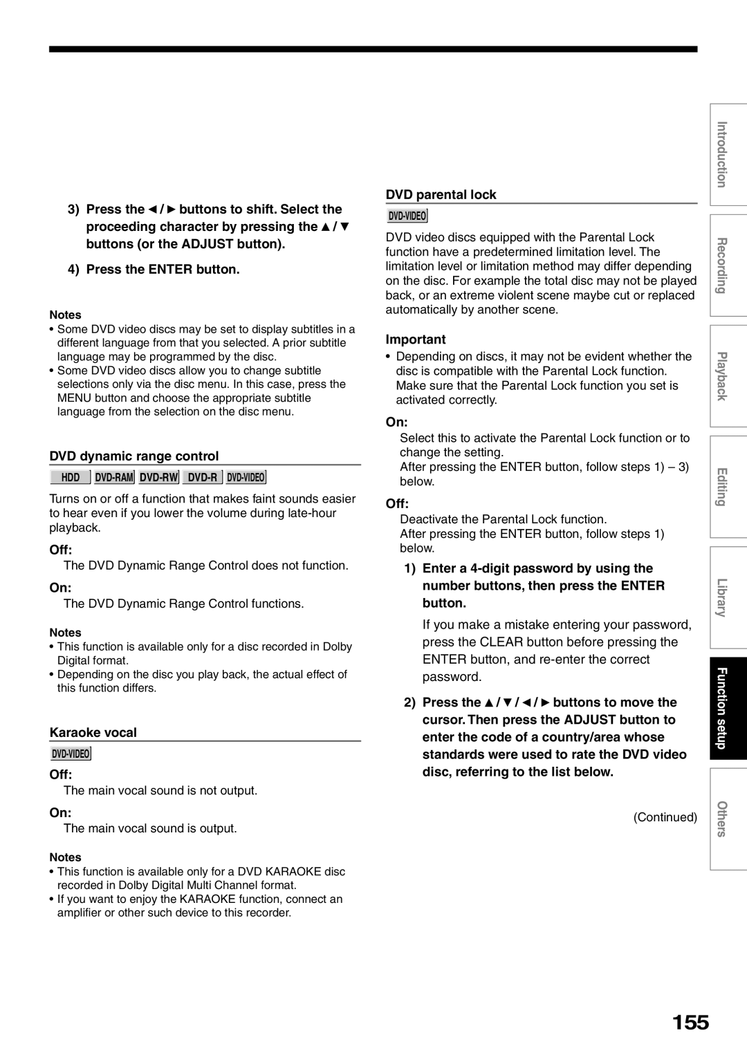 Toshiba RD-XS32SU, RD-XS32SC owner manual 155 