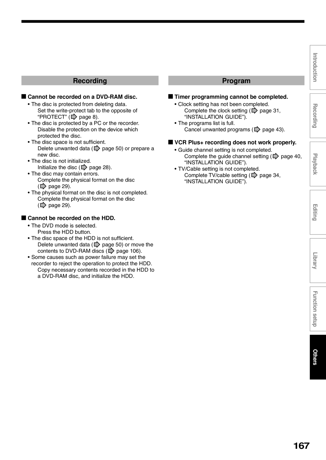 Toshiba RD-XS32SU, RD-XS32SC owner manual 167, Recording, Program 