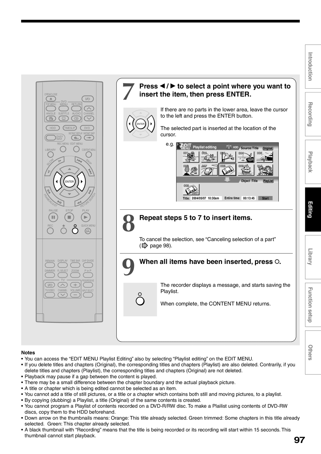 Toshiba RD-XS32SU, RD-XS32SC owner manual Press To select a point where you want to 