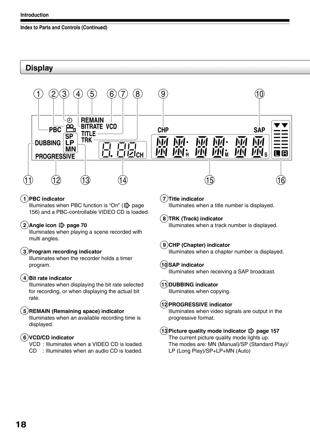 Toshiba RD-XS32SC, RD-XS32SU owner manual Display 