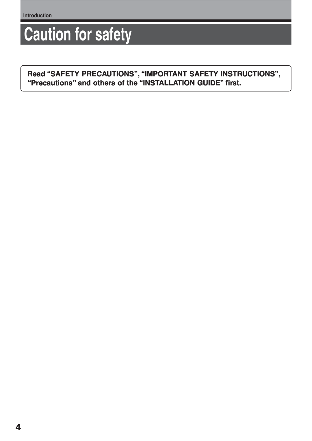 Toshiba RD-XS32SC, RD-XS32SU owner manual Caution for safety, Introduction 