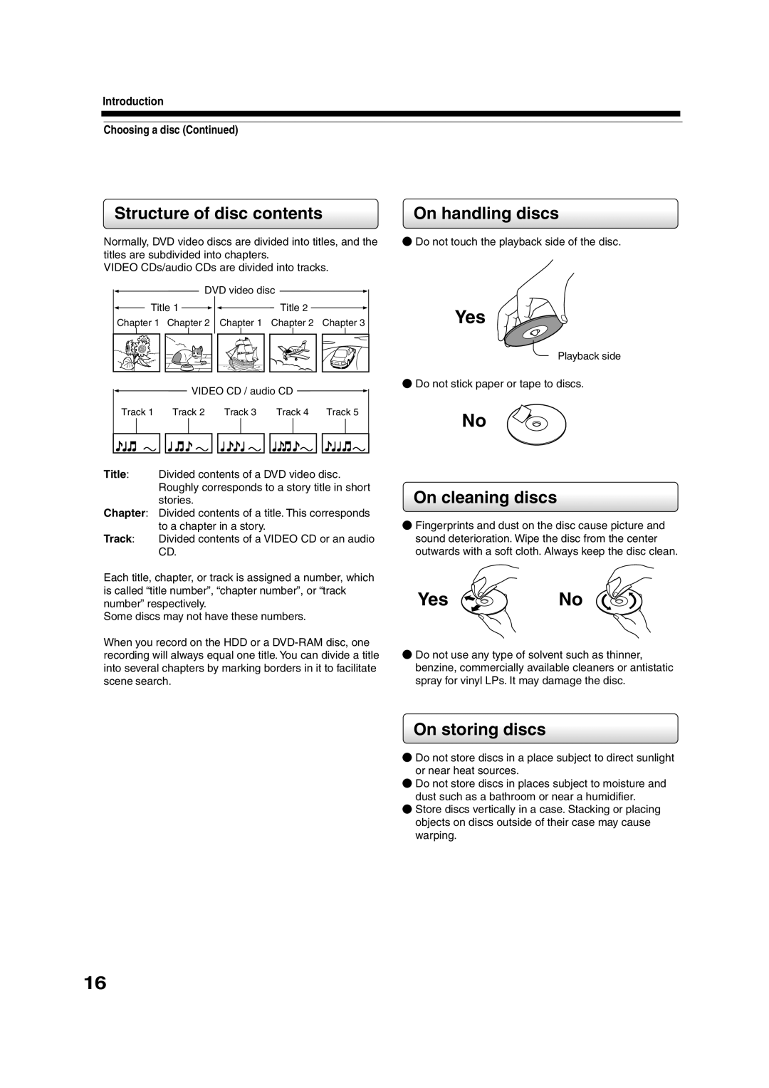 Toshiba RD-XS35SU, RD-XS35SC owner manual Structure of disc contents, On handling discs, On cleaning discs, On storing discs 