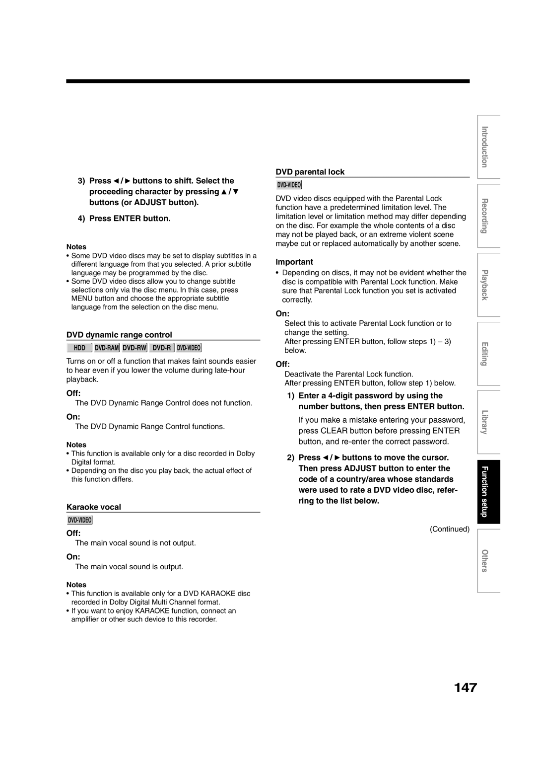 Toshiba RD-XS35SU owner manual 147 