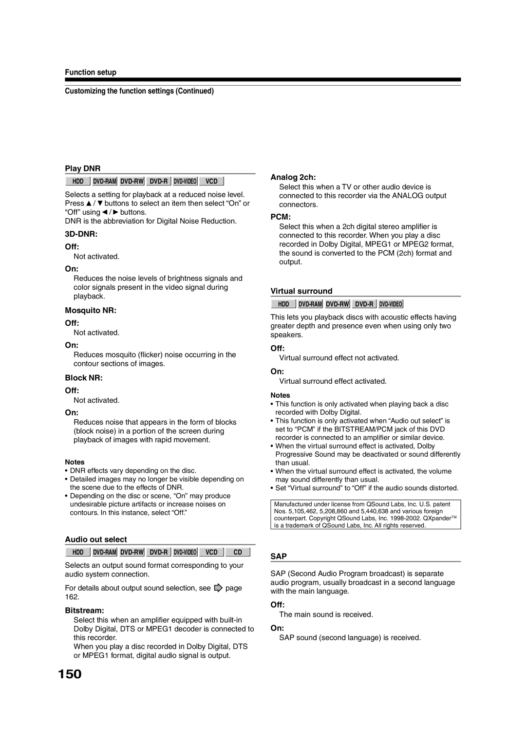 Toshiba RD-XS35SU owner manual 150 