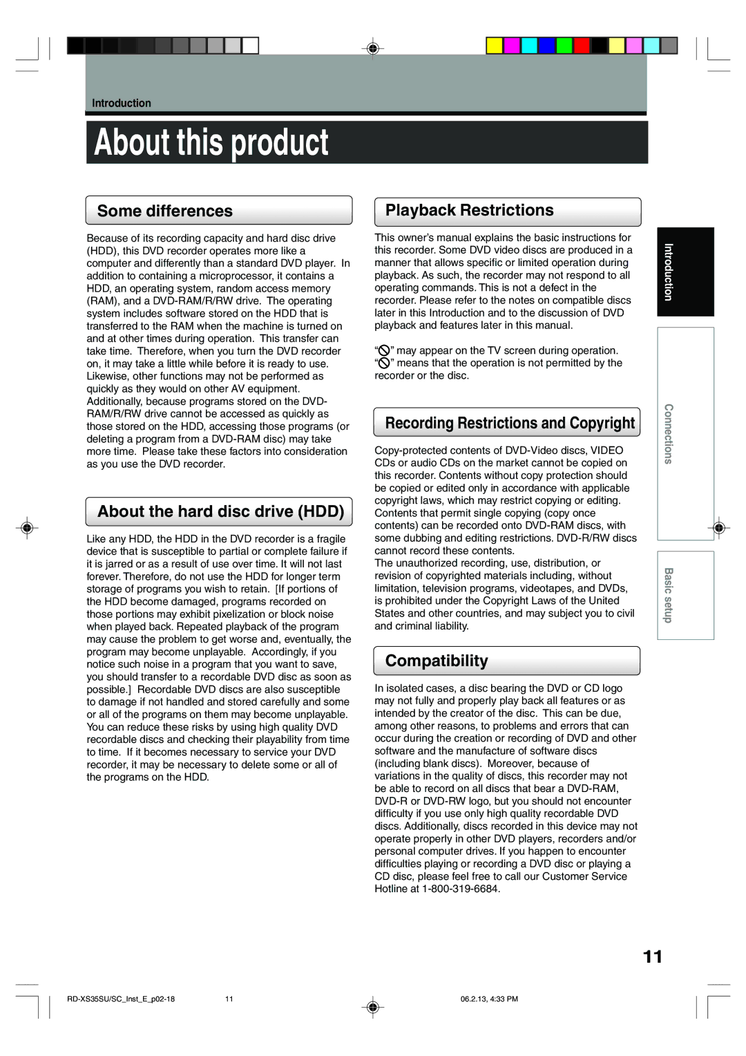 Toshiba RD-XS35SU owner manual Some differences 