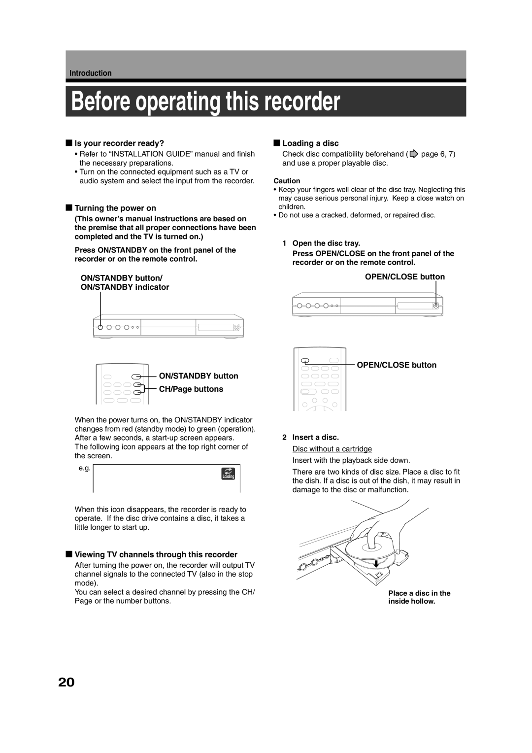 Toshiba RD-XS35SU owner manual Before operating this recorder 