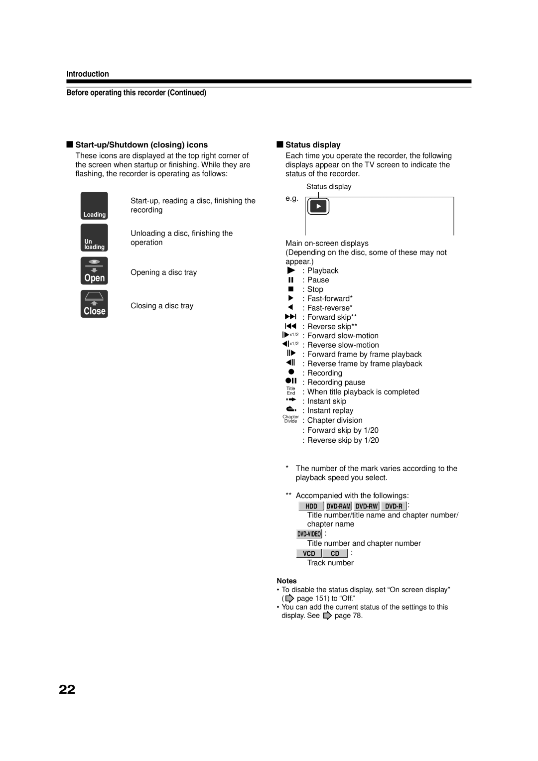 Toshiba RD-XS35SU owner manual Open Close 