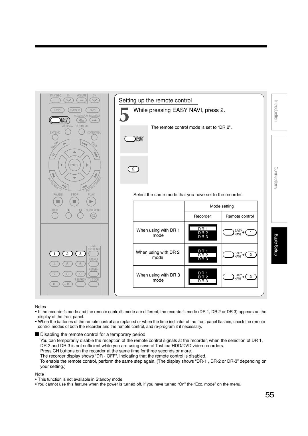 Toshiba RD-XS52SC, RD-XS52SU, RD-KX50SU owner manual Disabling the remote control for a temporary period 