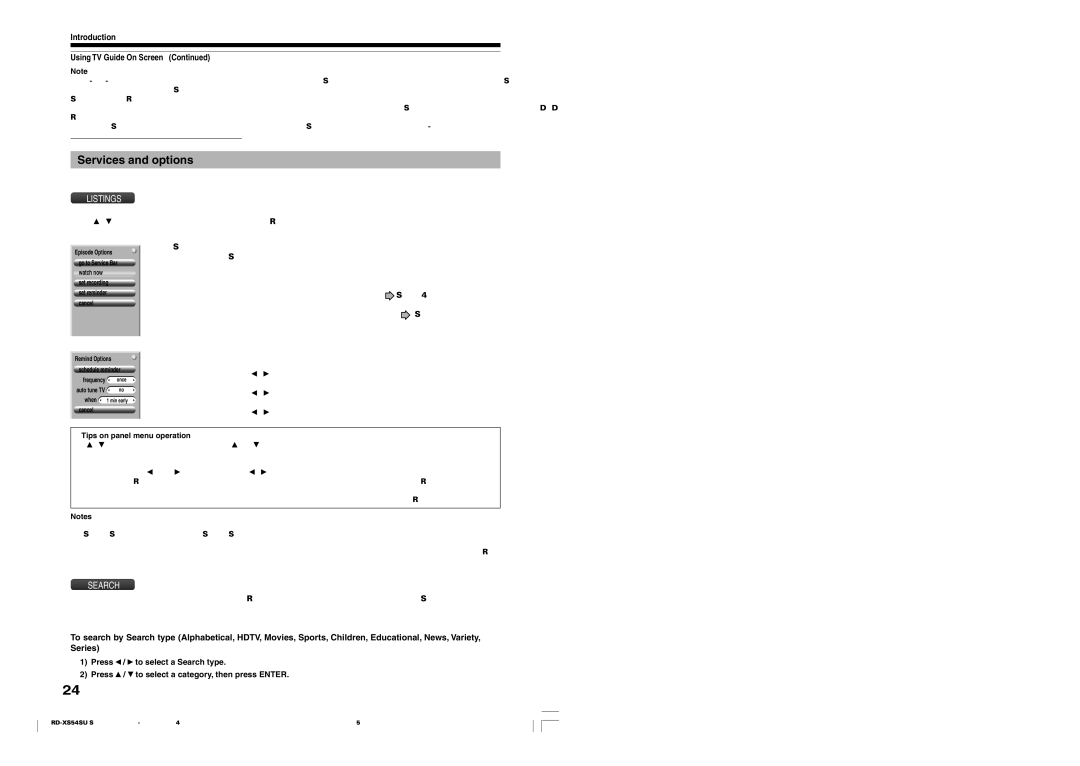 Toshiba RD-XS54SU owner manual Services and options, Introduction Using TV Guide On Screen 