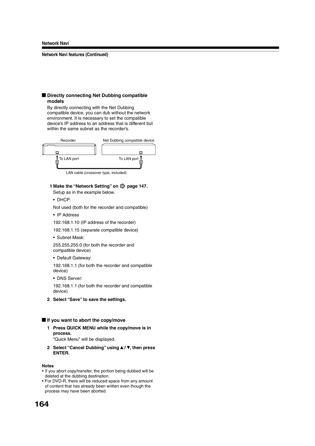 Toshiba RD-XS55KU owner manual 164, If you want to abort the copy/move 