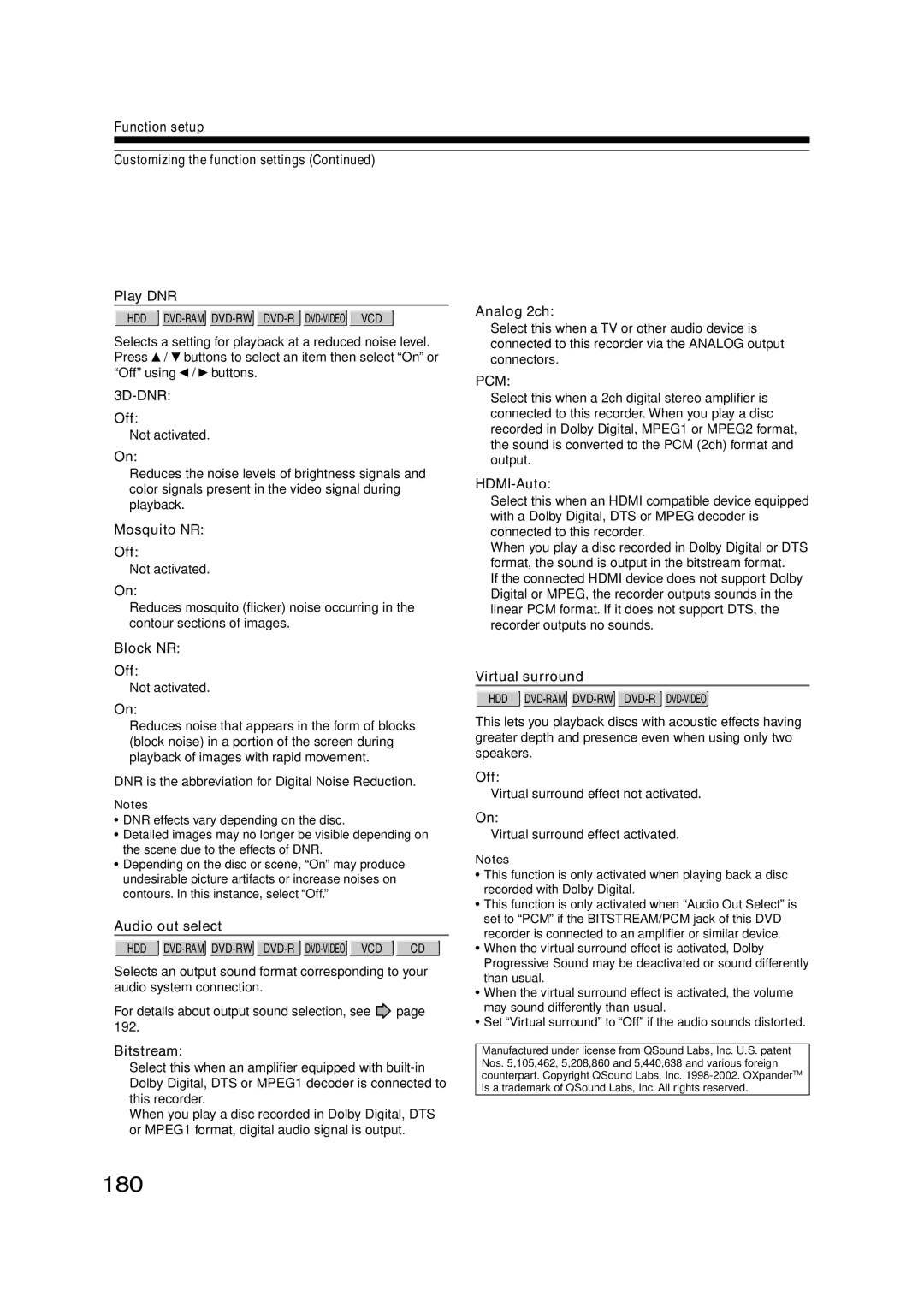 Toshiba RD-XS55KU owner manual 180 